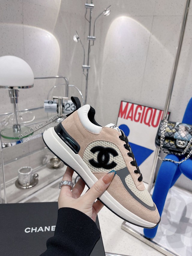 Chanel香奈兒2022早春新款松糕厚底漁夫鞋帆布鞋增高板鞋 dx3028
